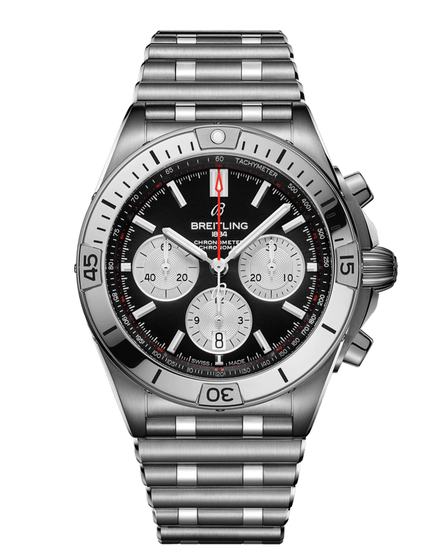 Breitling Chronomat B01 42mm Black Dial Silver Steel Strap Watch for Men - AB0134101B1A1 Buy Now By Breitling