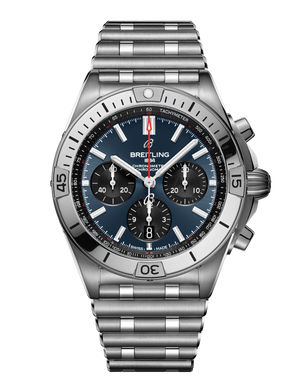 Breitling Chronomat B01 42mm Blue Dial Silver Steel Strap Watch for Men - AB0134101C1A1 Buy Now By Breitling