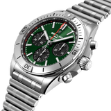 Breitling Chronomat B01 42 Green Dial Silver Steel Strap Watch for Men - AB0134101L1A1 Buy Now By Breitling