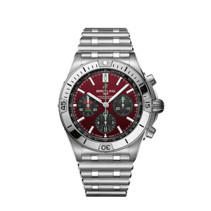 Breitling Chronomat B01 42 Six Nations Wales Red Dial Silver Steel Strap Watch for Men - AB0134A61K1A1 Buy Now By Breitling