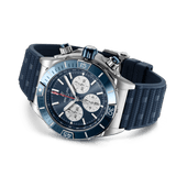 Breitling Super Chronomat B01 44 Blue Dial Blue Rubber Strap Watch for Men - AB0136161C1S1 Buy Now By Breitling