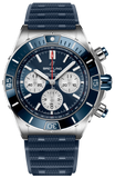 Breitling Super Chronomat B01 44 Blue Dial Blue Rubber Strap Watch for Men - AB0136161C1S1 Buy Now By Breitling