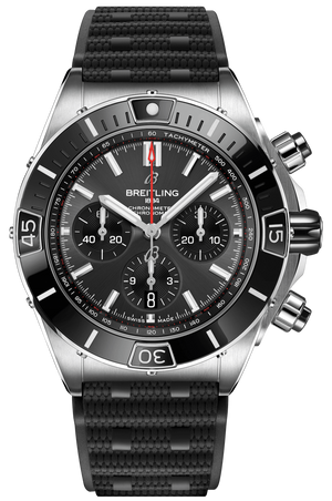 Breitling Super Chronomat B01 44 Black Dial Black Rubber Strap Watch for Men - AB0136251B2S1 Buy Now By Breitling