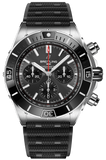 Breitling Super Chronomat B01 44 Black Dial Black Rubber Strap Watch for Men - AB0136251B2S1 Buy Now By Breitling