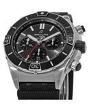 Breitling Super Chronomat B01 44 Black Dial Black Rubber Strap Watch for Men - AB0136251B2S1 Buy Now By Breitling