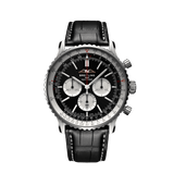 Breitling Navitimer B01 Chronograph 46 Black Dial Black Leather Strap Watch for Men - AB0137211B1P1 Buy Now By Breitling