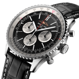 Breitling Navitimer B01 Chronograph 46 Black Dial Black Leather Strap Watch for Men - AB0137211B1P1 Buy Now By Breitling