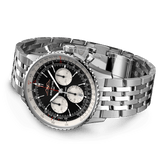 Breitling Navitimer B01 Chronograph 43 Black Dial Silver Steel Strap Watch for Men - AB0138211B1A1 Buy Now By Breitling