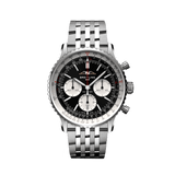 Breitling Navitimer B01 Chronograph 43 Black Dial Silver Steel Strap Watch for Men - AB0138211B1A1 Buy Now By Breitling