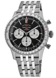Breitling Navitimer B01 Chronograph 43 Black Dial Silver Steel Strap Watch for Men - AB0138211B1A1 Buy Now By Breitling