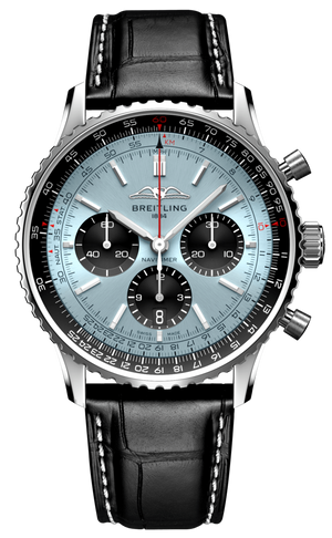 Breitling Navitimer B01 Chronograph 43 Blue Dial Black Leather Strap Watch for Men - AB0138241C1P1 Buy Now By Breitling