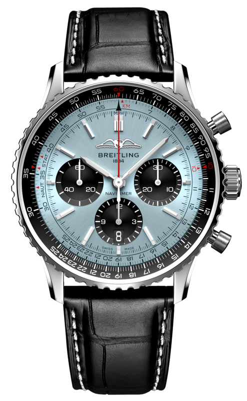 Breitling Navitimer B01 Chronograph 43 Blue Dial Black Leather Strap Watch for Men - AB0138241C1P1 Buy Now By Breitling
