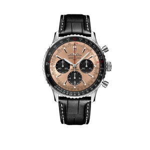 Breitling Navitimer B01 Chronograph 43 Brown Dial Black Leather Strap Watch for Men - AB0138241K1P1 Buy Now By Breitling