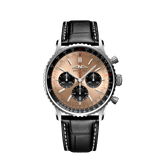 Breitling Navitimer B01 Chronograph 43 Brown Dial Black Leather Strap Watch for Men - AB0138241K1P1 Buy Now By Breitling