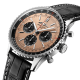 Breitling Navitimer B01 Chronograph 43 Brown Dial Black Leather Strap Watch for Men - AB0138241K1P1 Buy Now By Breitling