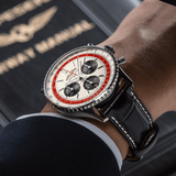 Breitling Navitimer B01 Chronograph 43 Boeing 747 White Dial Black Leather Strap Watch for Men - AB01383B1G1P1 Buy Now By Breitling