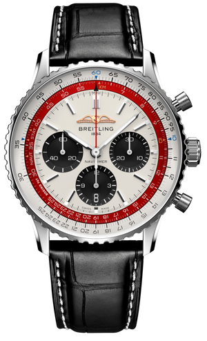 Breitling Navitimer B01 Chronograph 43 Boeing 747 White Dial Black Leather Strap Watch for Men - AB01383B1G1P1 Buy Now By Breitling