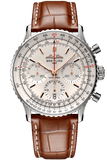 Breitling Navitimer B01 Chronograph 41 White Dial Brown Leather Strap Watch for Men - AB0139211G1P1 Buy Now By Breitling