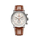 Breitling Navitimer B01 Chronograph 41 White Dial Brown Leather Strap Watch for Men - AB0139211G1P1 Buy Now By Breitling