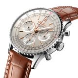 Breitling Navitimer B01 Chronograph 41 White Dial Brown Leather Strap Watch for Men - AB0139211G1P1 Buy Now By Breitling