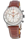 Breitling Navitimer B01 Chronograph 41 White Dial Brown Leather Strap Watch for Men - AB0139211G1P1 Buy Now By Breitling