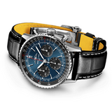 Breitling Navitimer B01 Chronograph 41 Blue Dial Black Leather Strap Watch for Men - AB0139241C1P1 Buy Now By Breitling