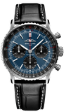 Breitling Navitimer B01 Chronograph 41 Blue Dial Black Leather Strap Watch for Men - AB0139241C1P1 Buy Now By Breitling