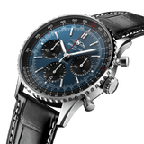 Breitling Navitimer B01 Chronograph 41 Blue Dial Black Leather Strap Watch for Men - AB0139241C1P1 Buy Now By Breitling