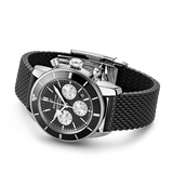 Breitling Superocean Heritage B01 Chronograph 44 Black Dial Black Mesh Bracelet Watch for Men - AB0162121B1S1 Buy Now By Breitling