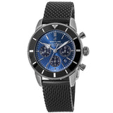 Breitling Superocean Heritage B01 Chronograph 44 Blue Dial Black Mesh Bracelet Watch for Men - AB0162121C1S1 Buy Now By Breitling
