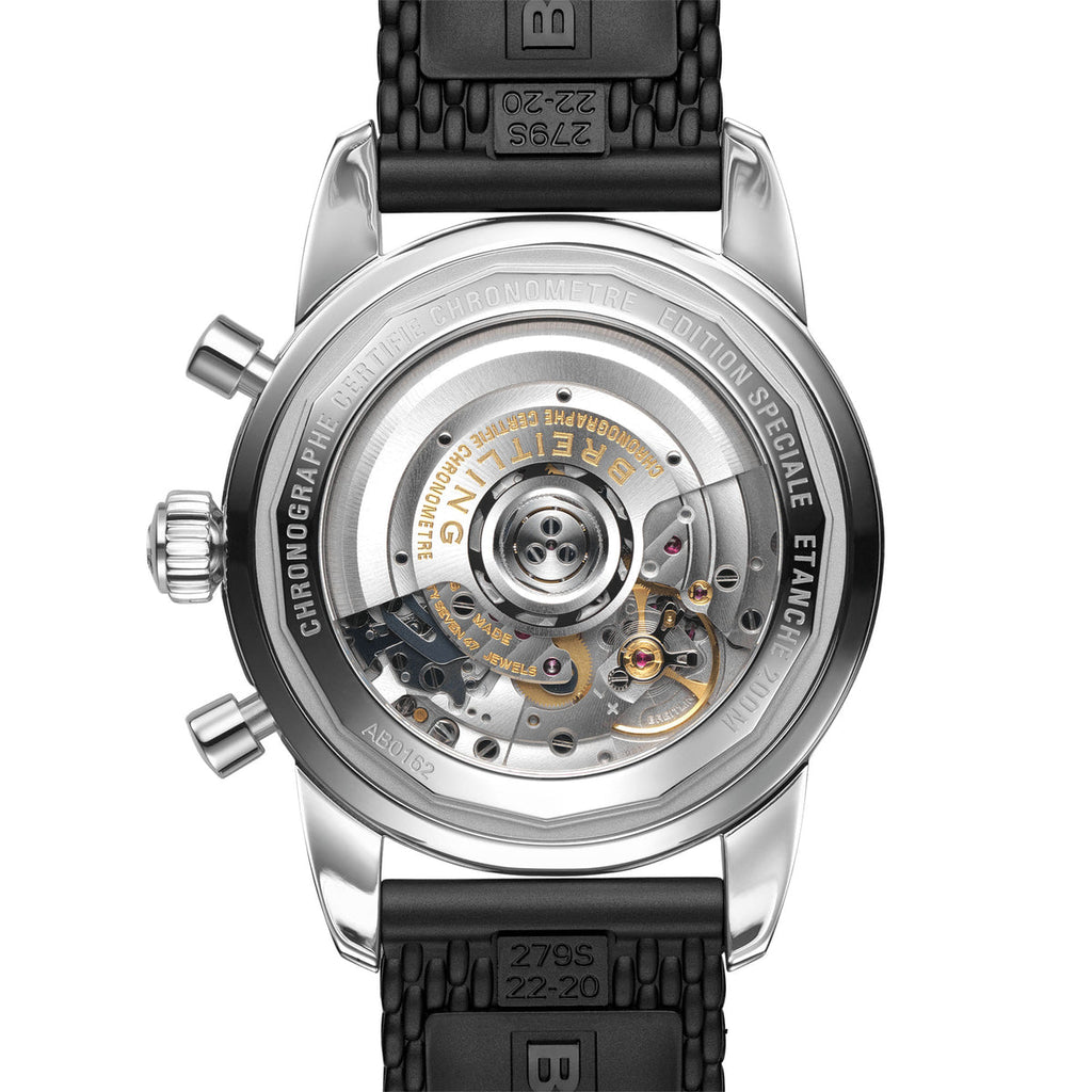 Breitling Superocean Heritage B01 Chronograph 44 Silver Dial Black Mesh Bracelet Watch for Men - AB0162121G1S1 Buy Now By Breitling