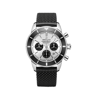 Breitling Superocean Heritage B01 Chronograph 44 Silver Dial Black Mesh Bracelet Watch for Men - AB0162121G1S1 Buy Now By Breitling