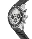 Breitling Superocean Heritage B01 Chronograph 44 Silver Dial Black Mesh Bracelet Watch for Men - AB0162121G1S1 Buy Now By Breitling