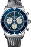 Breitling Superocean Heritage B01 Chronograph 44 Blue Dial Silver Mesh Bracelet Watch for Men - AB0162161C1A1 Buy Now By Breitling