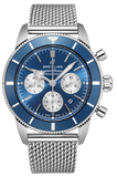 Breitling Superocean Heritage B01 Chronograph 44 Blue Dial Silver Mesh Bracelet Watch for Men - AB0162161C1A1 Buy Now By Breitling