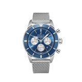 Breitling Superocean Heritage B01 Chronograph 44 Blue Dial Silver Mesh Bracelet Watch for Men - AB0162161C1A1 Buy Now By Breitling