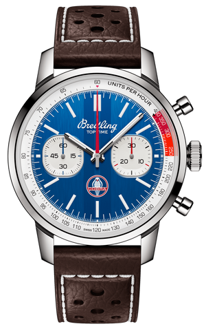 Breitling Top Time B01 Shelby Cobra Blue Dial Brown Leather Strap Watch for Men - AB01763A1C1X1 Buy Now By Breitling