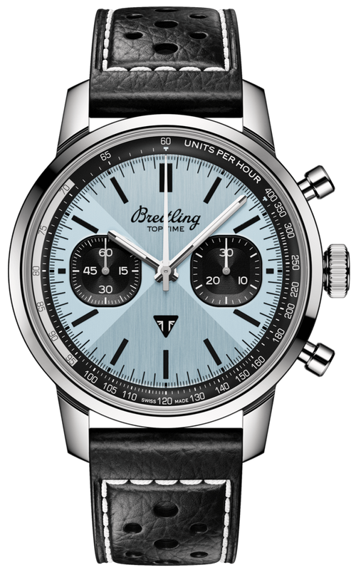 Breitling Top Time B01 Triumph Blue Dial Black Leather Strap Watch for Men - AB01764A1C1X1 Buy Now By Breitling
