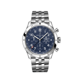 Breitling Super Avi B04 Chronograph GMT 46 Tribute to Vought F4U Corsair Blue Dial Silver Steel Strap Watch for Men - AB04451A1C1A1 Buy Now By Breitling