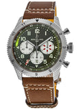 Breitling Super Avi B04 Chronograph GMT 46 Curtiss Warhawk Green Dial Brown Leather Strap Watch for Men - AB04452A1L1X1 Buy Now By Breitling