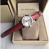 Burberry The City Silver Dial Red Leather Strap Watch for Women - BU9129 Buy Now By Burberry