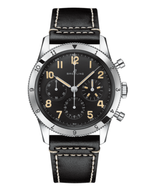 Breitling Avi Ref. 765 1953 Re-Edition Black Dial Black Leather Strap Watch for Men - AB0920131B1X1 Buy Now By Breitling