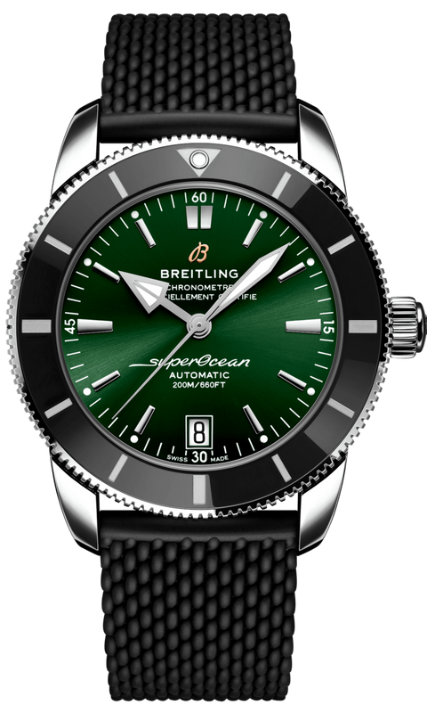 Breitling Superocean Heritage B20 Automatic 42 Green Dial Black Mesh Bracelet Watch for Women - AB2010121L1S1 Buy Now By Breitling