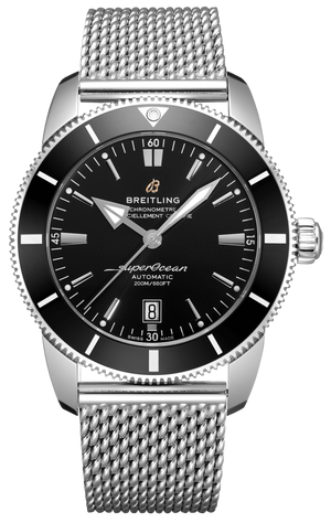 Breitling Superocean Heritage B20 Automatic 46 Black Dial Silver Mesh Bracelet Watch for Men - AB2020121B1A1 Buy Now By Breitling