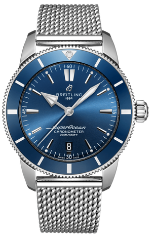 Breitling Superocean Heritage B20 Automatic 44 Blue Dial Silver Mesh Bracelet Watch for Men - AB2030161C1A1 Buy Now By Breitling