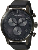 Calvin Klein City Chronograph Grey Dial Black Leather Strap Watch for Men - K2G177C3 Buy Now By Calvin Klein