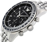 Emporio Armani Tazio Chronograph Black Dial Silver Steel Strap Watch For Men - AR5988 Buy Now By Emporio Armani