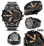 Diesel Big Daddy Chronograph Black Dial Black Steel Strap Watch For Men - DZ7312 Buy Now By Diesel