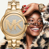 Michael Kors Runway Mercer Crystals Gold Dial Gold Steel Strap Watch For Women - MK6714 Buy Now By Michael Kors
