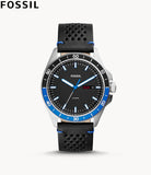 Fossil Sport 54 Day Date Black Dial Black Leather Strap Watch for Men - FS5321 Buy Now By Fossil